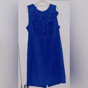 Blue ruffle knee length dress size 18W